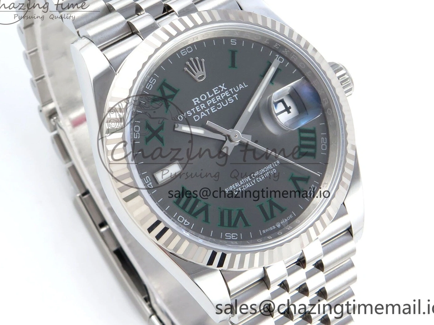 0131 SmoothTexture DateJust 36 126234 EWEF Best Edition Gray Roman Dial on Jubilee Bracelet A 609